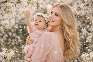 15 ایده عکس بهاری نوزاد با تم شکوفه‌ + عکس